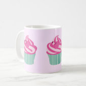 Cute Pink Cupcakes Pattern Pastel Pink Kaffeetasse (Vorderseite Links)