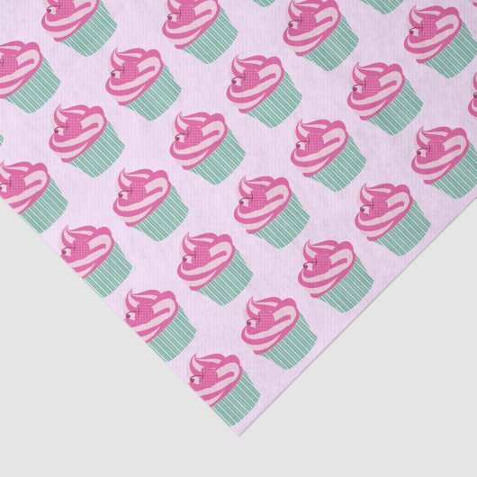 Cute Pink Cupcakes Pattern Seidenpapier (Ausschnitt)