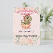 Cute Pink Dino Hatching Soon Begleitkarte (Stehend Vorderseite)