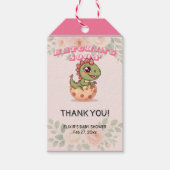 Cute Pink Dino Hatching Soon Geschenkanhänger (Vorderseite)