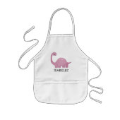 Cute Pink Dinosaur Personalized Kinderschürze (Vorne)