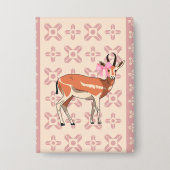Cute  Pink Doe-patterned Christmas  Button (Vorderseite)