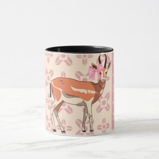 Cute Pink Doe-patterned Christmas  Tasse (Zentrum)