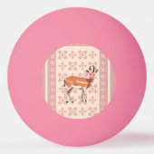 Cute  Pink Doe-patterned Christmas  Tischtennisball (Vorderseite)