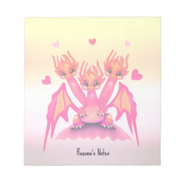 Cute pink dragons notizblock