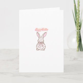 Cute Pink Easter Bunny Watercolor Feiertagskarte