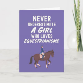 Cute Pink Equestrian Cards For Baby Girls Kids Karte
