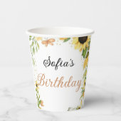 Cute Pink fairy Coquette primer cumpleaños Pappbecher (Vorderseite)