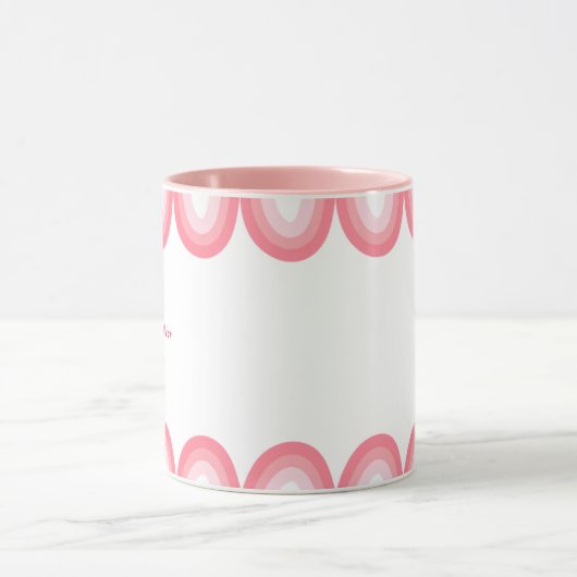 Cute Pink Feminine Coffee Cup Tasse (Zentrum)