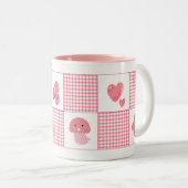 Cute Pink Feminine Coffee Cup Zweifarbige Tasse (VorderseiteRechts)