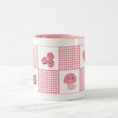 Cute Pink Feminine Coffee Cup Zweifarbige Tasse (Mittel)