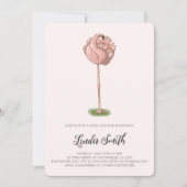 Cute Pink Flamingo Girl Baby Shower Einladung (Vorderseite)