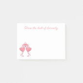 Cute Pink Flamingo Love Tropical Hawaiian Beach Post-it Klebezettel (Vorderseite)