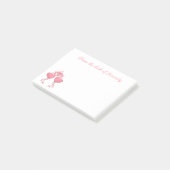 Cute Pink Flamingo Love Tropical Hawaiian Beach Post-it Klebezettel (angewinkelt)