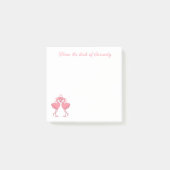 Cute Pink Flamingo Love Tropical Hawaiian Beach Post-it Klebezettel (Vorderseite)