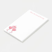 Cute Pink Flamingo Love Tropical Hawaiian Beach Post-it Klebezettel (angewinkelt)