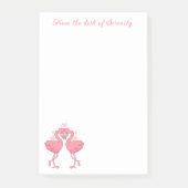 Cute Pink Flamingo Love Tropical Hawaiian Beach Post-it Klebezettel (Vorderseite)