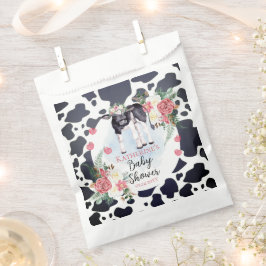 Cute Pink Floral Holy Cow Girl Baby Shower Geschenktütchen