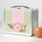 Cute pink floral Metal Lunchbox (Beispiel)