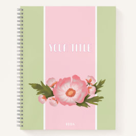 Cute pink floral Notebook for school girls Notizblock