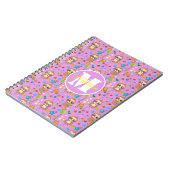 Cute Pink Floral Sloth Pattern Notizblock (Linke Seite)