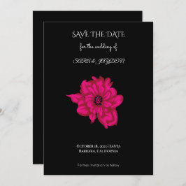Cute Pink Flower Clipart – Pop Art Floral Design Save The Date