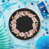 Cute pink flower paper plates pappteller (Party)