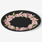 Cute pink flower paper plates pappteller (Schrägansicht)