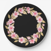 Cute pink flower paper plates pappteller (Vorderseite)