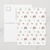 Cute Pink Flowers Spring Floral Card. Postkarte (Vorne/Hinten)