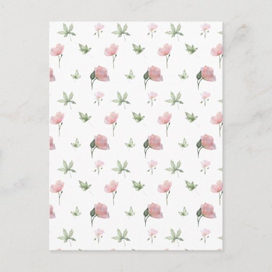 Cute Pink Flowers Spring Floral Card. Postkarte (Vorderseite)