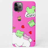 Cute, pink, food, cloud, frog phone case iPhone hülle (Rückseite)