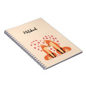 Cute Pink Fox Notebook Beautiful Animals Nature Notizblock (Rechte Seite)