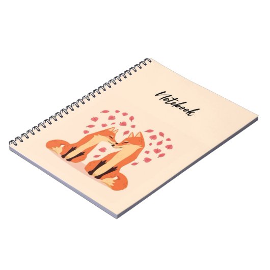 Cute Pink Fox Notebook Beautiful Animals Nature Notizblock (Linke Seite)