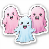 Cute Pink Ghost: Sweet Ghost #10 Aufkleber (Vorderseite)