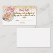 Cute Pink Gingerbread  Bauble  Diaper raffle Begleitkarte (Vorne/Hinten)