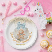 Cute Pink Gingerbread   boy Bauble Christmas  Pappteller (Party)