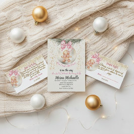 Cute Pink Gingerbread Girl Books for Baby Request Begleitkarte