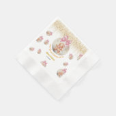  Cute Pink Gingerbread Girl in Christmas Bauble  Serviette (Ecke)