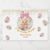 Cute Pink Gingerbread Girl Pop It When She Pops  Schaumweinetikett (Einzelnes Label)