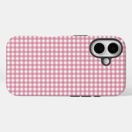 Cute Pink Gingham Pattern Case-Mate iPhone Hülle (Rückseite (Horizontal))
