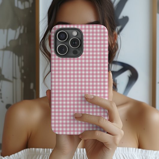Cute Pink Gingham Pattern Case-Mate iPhone Hülle