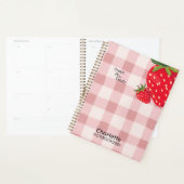 Cute Pink Gingham Strawberry Yearly Planner Planer (Anzeige)