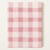 Cute Pink Gingham Strawberry Yearly Planner Planer (Rückseite)