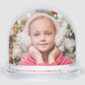 Cute Pink Girl Photo Collage Custom Christmas Gift Schneekugeln (Rückseite)