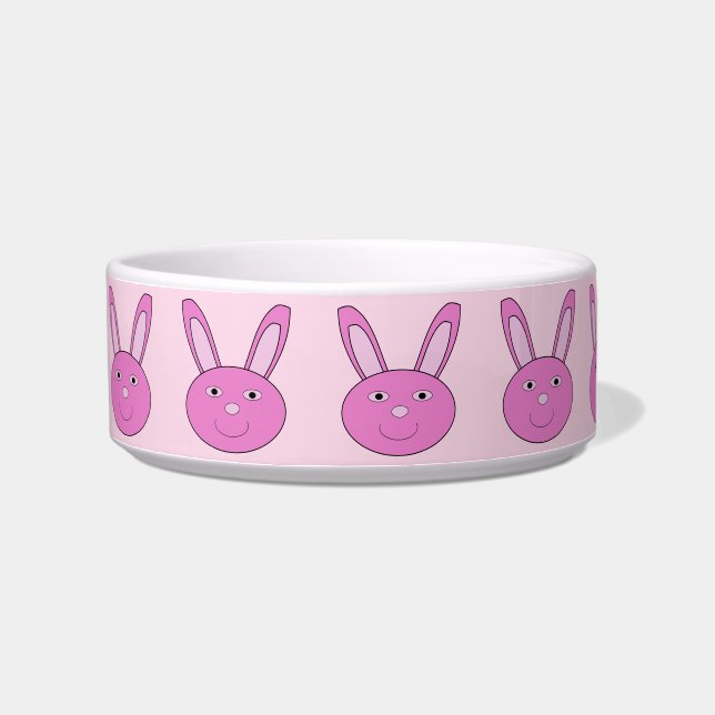 Cute Pink Girly Bunny Face Spring Easter Patterned Napf (Links)