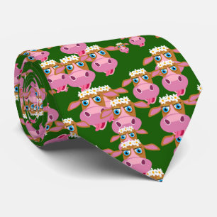 Cute Pink Girly Cow Krawatte