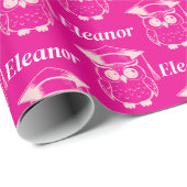 Cute Pink Grad Owl Pattern Geschenkpapier (Rolleneckpunkt)