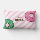 Cute Pink & Green Donut Baby Throw Pillow Lendenkissen (Vorderseite)