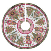 Cute pink green nutcracker christmas printed polyester weihnachtsbaumdecke (Vorderseite)